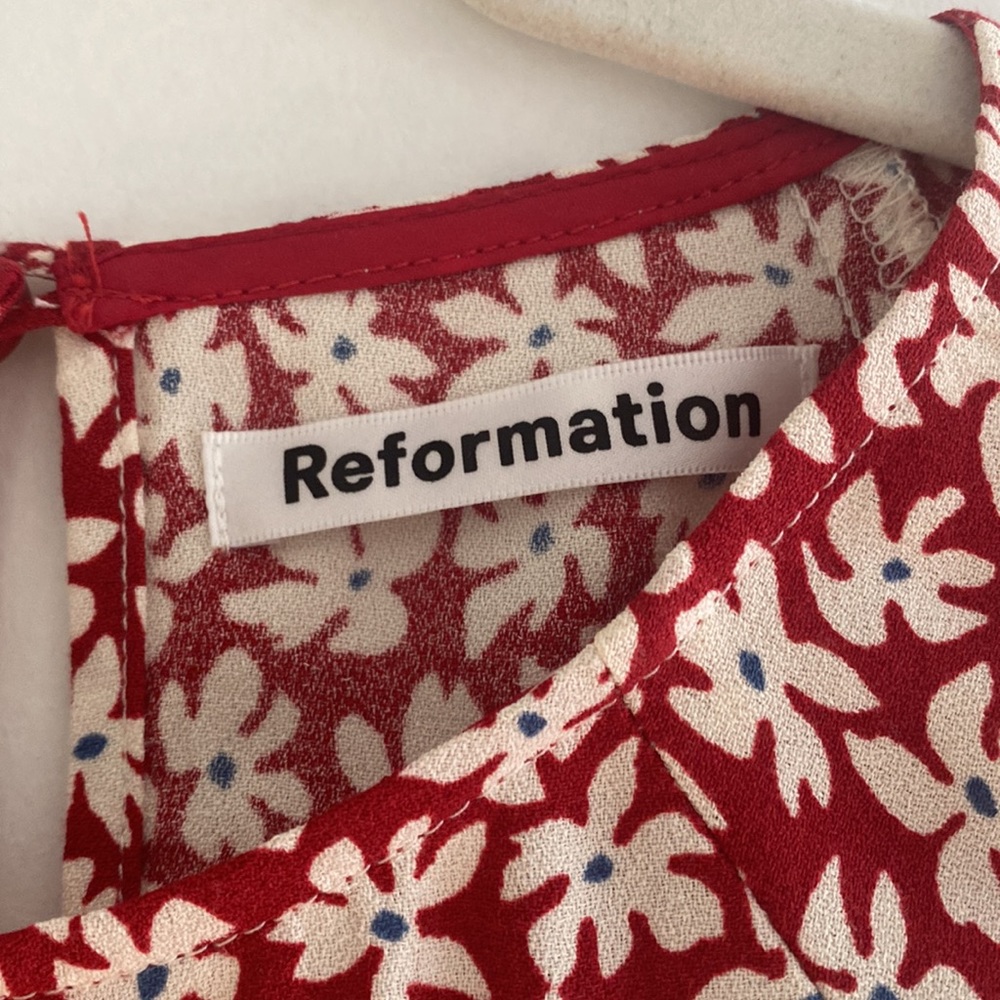 Reformation Red Floral Dress - Picture 4 of 6
